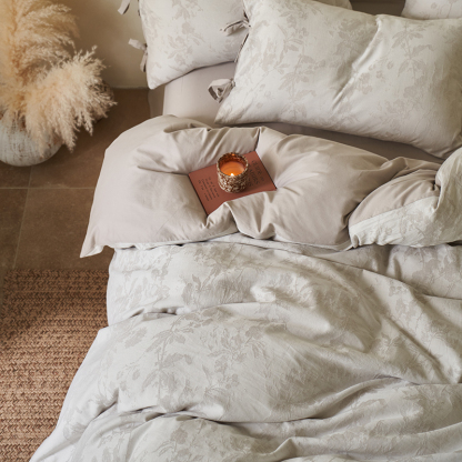 100% Linen Duvet Cover Set - Wabi-Sabi Floral Whisper Collection