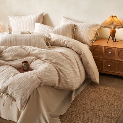 100% Linen Duvet Cover Set - Minimal Natural