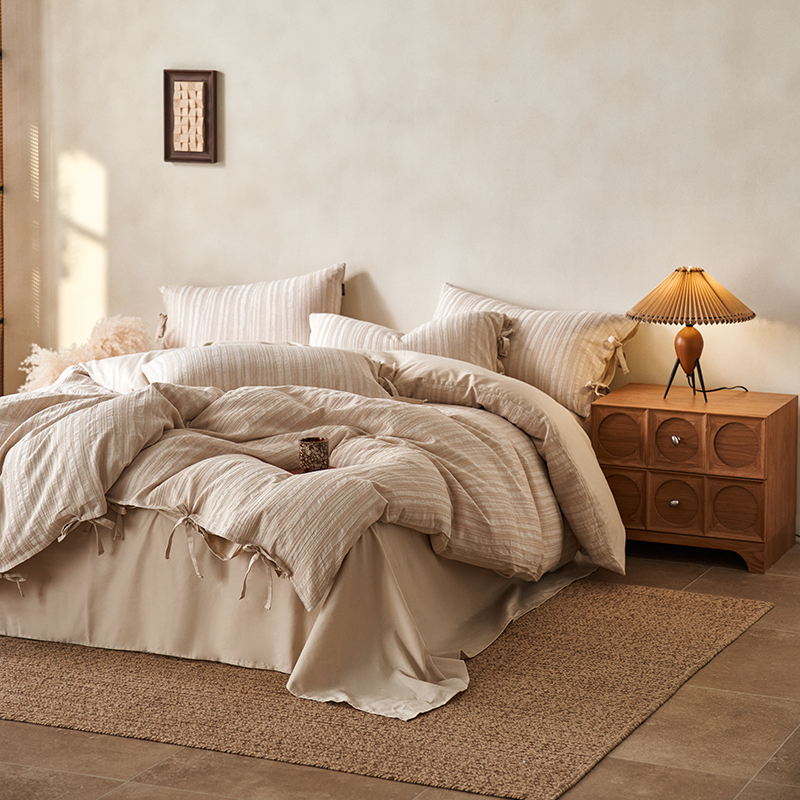 100% Linen Duvet Cover Set - Minimal Natural