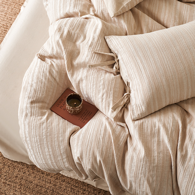 100% Linen Duvet Cover Set - Minimal Natural