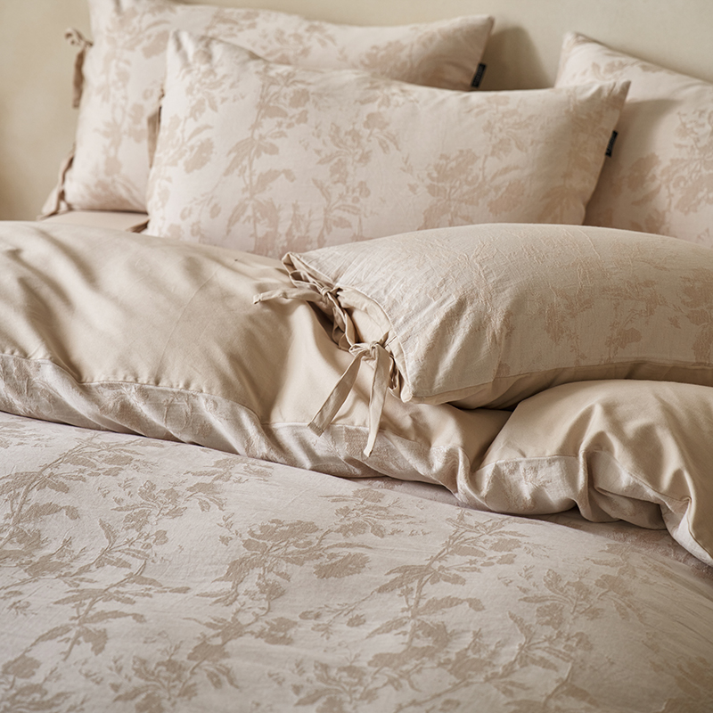 100% Linen Duvet Cover Set - Wabi-Sabi Floral Whisper Collection