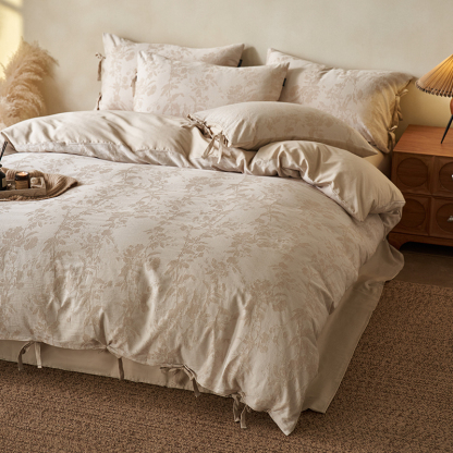 100% Linen Duvet Cover Set - Wabi-Sabi Floral Whisper Collection