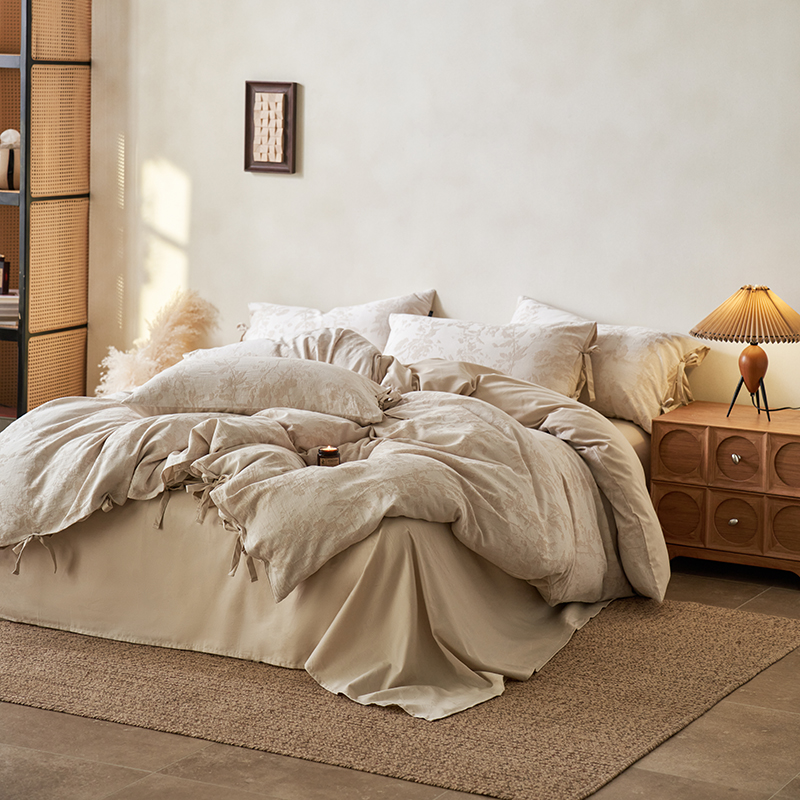 100% Linen Duvet Cover Set - Wabi-Sabi Floral Whisper Collection