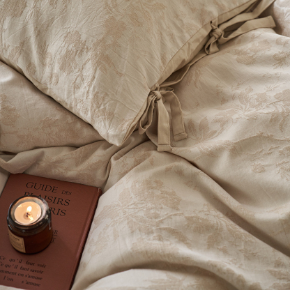 100% Linen Duvet Cover Set - Wabi-Sabi Floral Whisper Collection