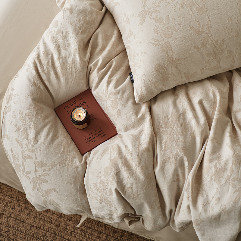 100% Linen Duvet Cover Set - Wabi-Sabi Floral Whisper Collection