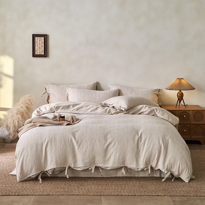 100% Linen Duvet Cover Set - Mottled Linen Collection