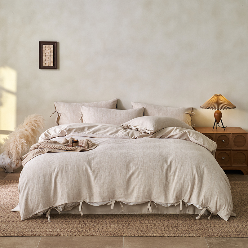 100% Linen Duvet Cover Set - Mottled Linen Collection