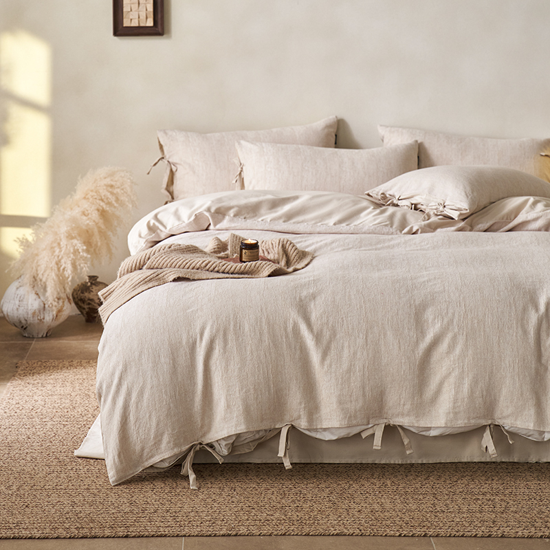 100% Linen Duvet Cover Set - Mottled Linen Collection