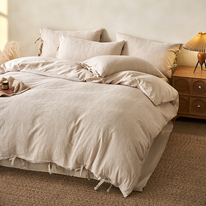 100% Linen Duvet Cover Set - Mottled Linen Collection