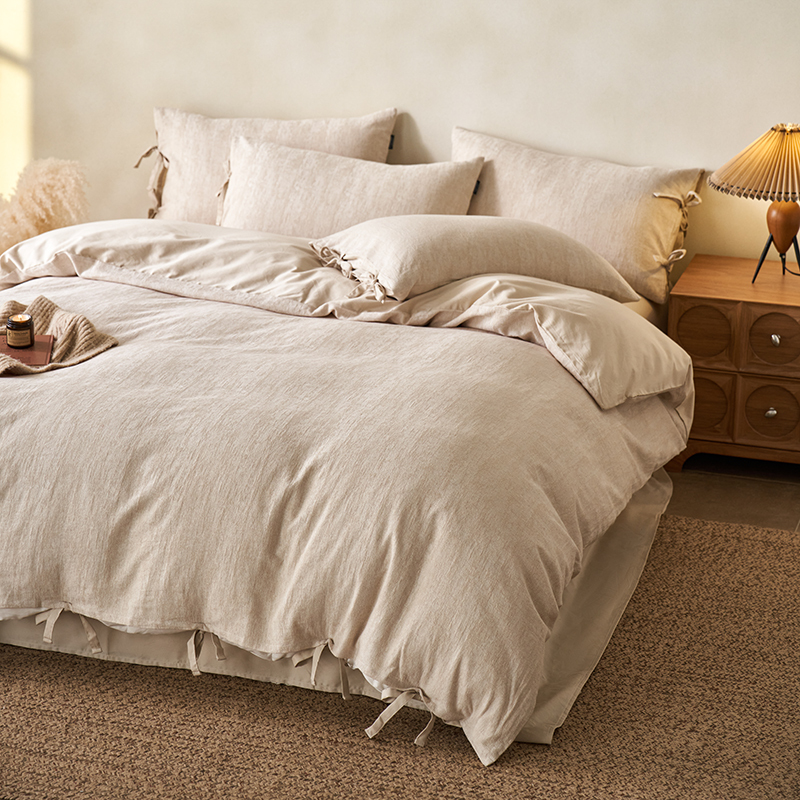 100% Linen Duvet Cover Set - Mottled Linen Collection