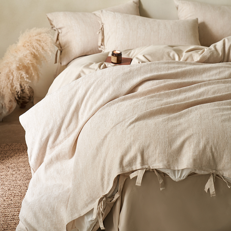 100% Linen Duvet Cover Set - Mottled Linen Collection