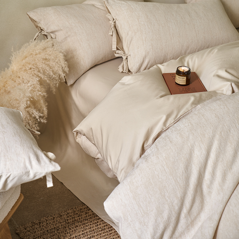 100% Linen Duvet Cover Set - Mottled Linen Collection