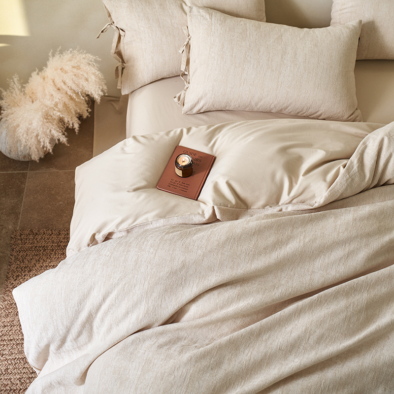 100% Linen Duvet Cover Set - Mottled Linen Collection