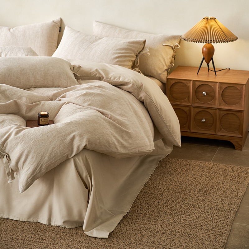 100% Linen Duvet Cover Set - Mottled Linen Collection