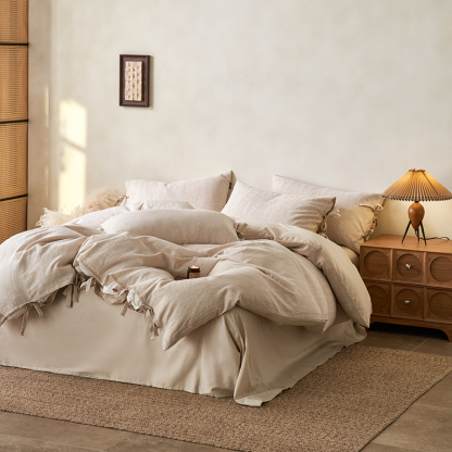 100% Linen Duvet Cover Set - Mottled Linen Collection