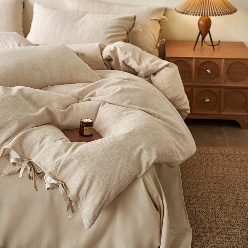 100% Linen Duvet Cover Set - Mottled Linen Collection