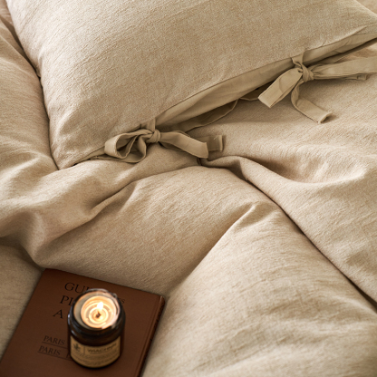 100% Linen Duvet Cover Set - Mottled Linen Collection