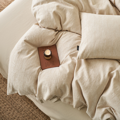 100% Linen Duvet Cover Set - Mottled Linen Collection