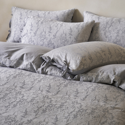 100% Linen Duvet Cover Set - Jade Bloom Collection
