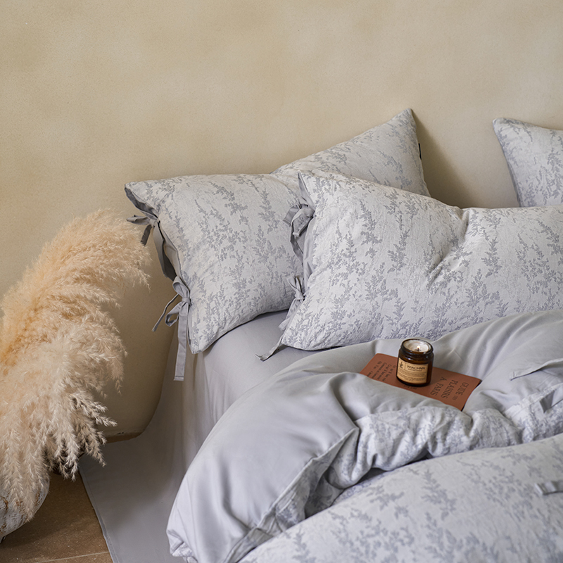 100% Linen Duvet Cover Set - Jade Bloom Collection