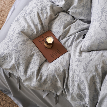 100% Linen Duvet Cover Set - Jade Bloom Collection