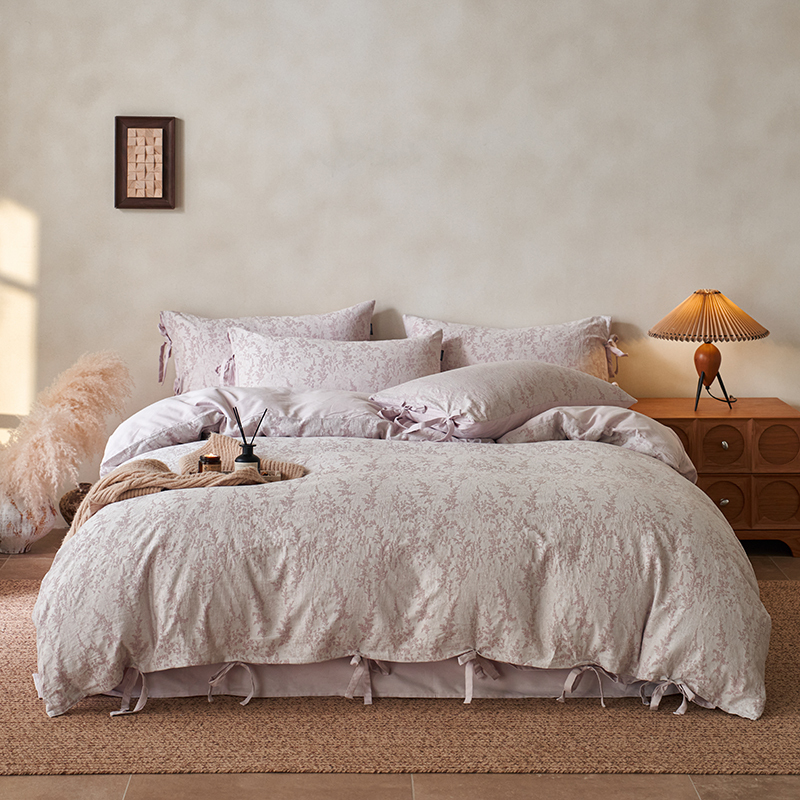 100% Linen Duvet Cover Set - Jade Bloom Collection