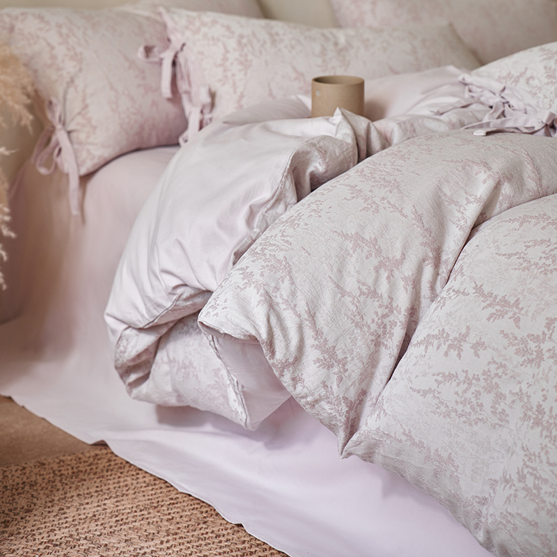 100% Linen Duvet Cover Set - Jade Bloom Collection
