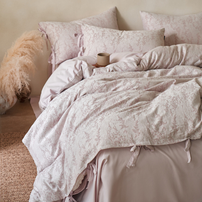 100% Linen Duvet Cover Set - Jade Bloom Collection