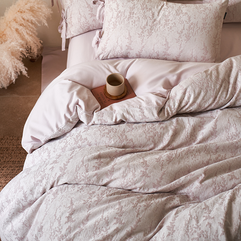 100% Linen Duvet Cover Set - Jade Bloom Collection