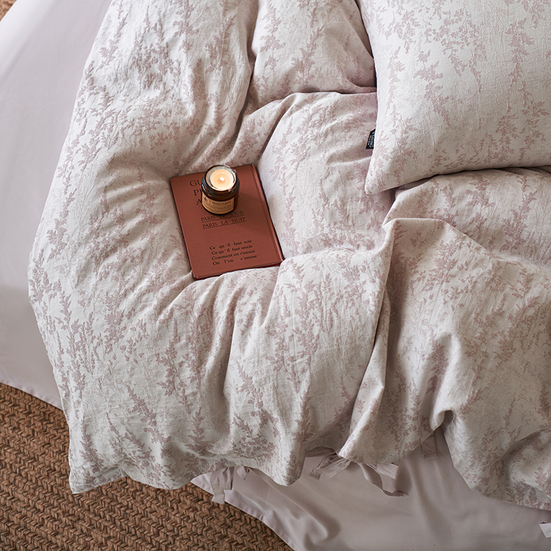 100% Linen Duvet Cover Set - Jade Bloom Collection