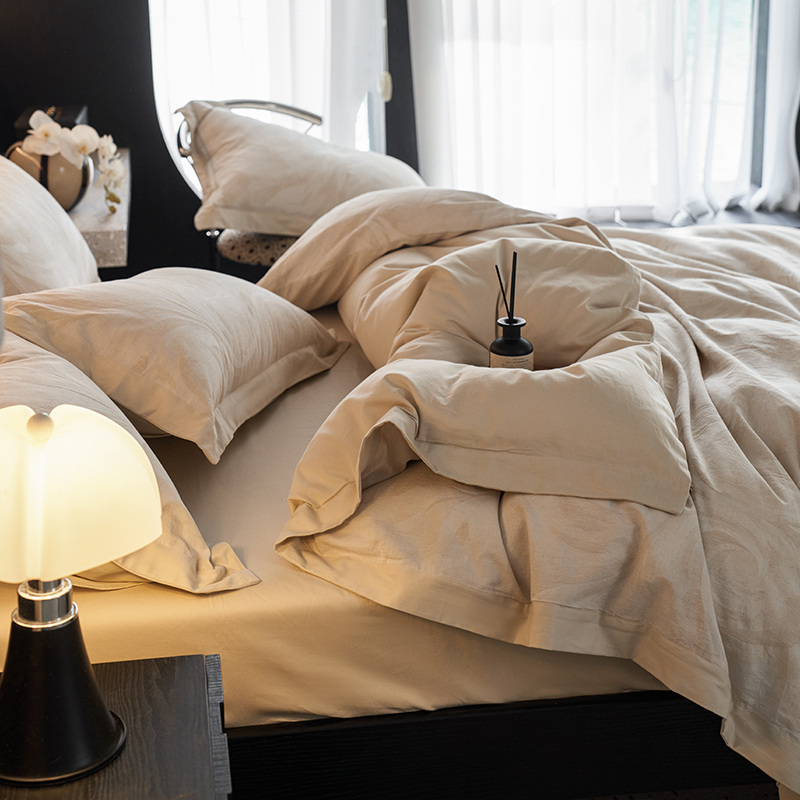 100% Linen Duvet Cover Set - Corner Patch Collection