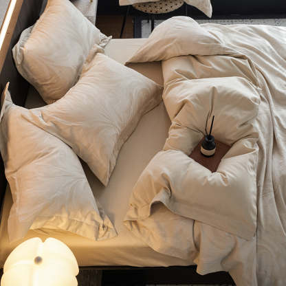 100% Linen Duvet Cover Set - Corner Patch Collection