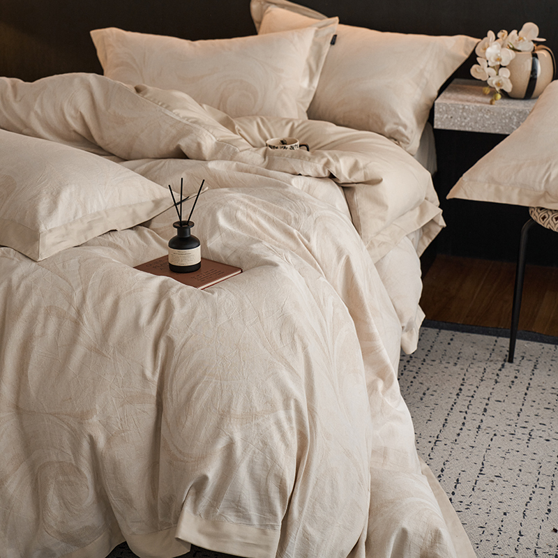 100% Linen Duvet Cover Set - Corner Patch Collection