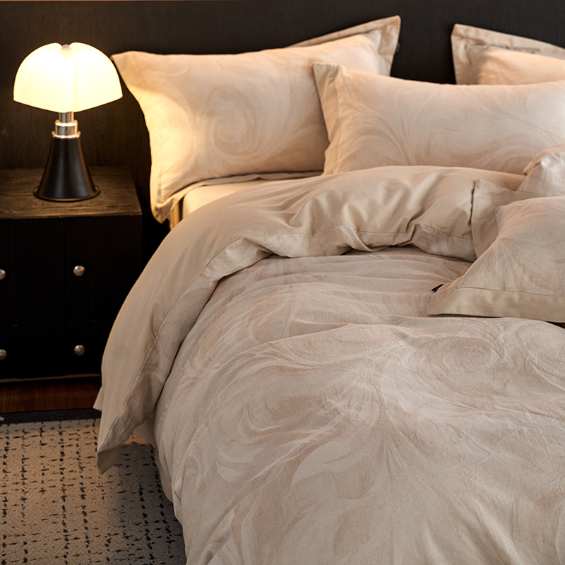 100% Linen Duvet Cover Set - Corner Patch Collection