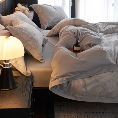 100% Linen Duvet Cover Set - Corner Patch Collection