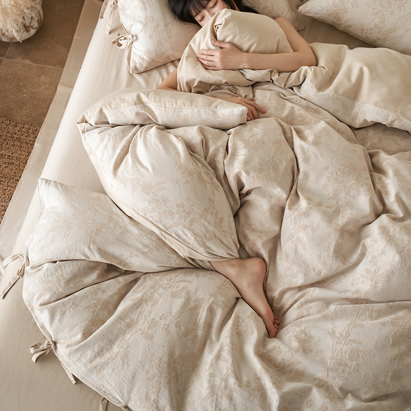 100% Linen Duvet Cover Set - Wabi-Sabi Floral Whisper Collection