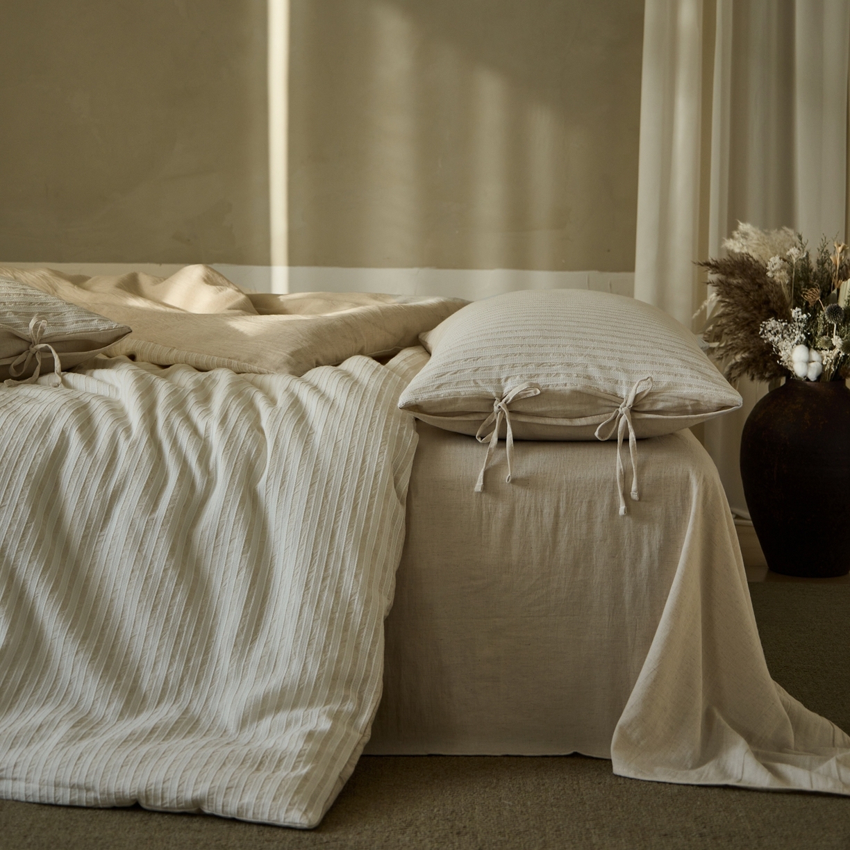 100% Linen Duvet Cover Set - Washed Cotton