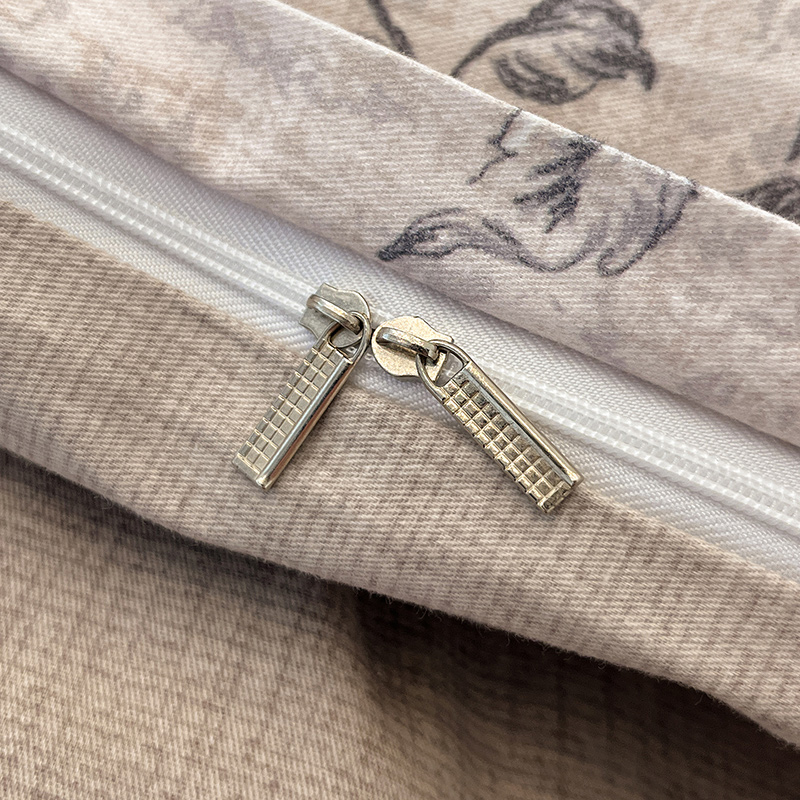 Floral Grace Grey Cotton Bedding Set