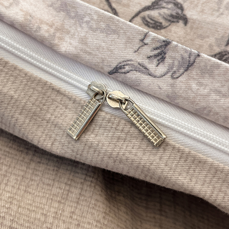 Floral Grace Grey Cotton Bedding Set