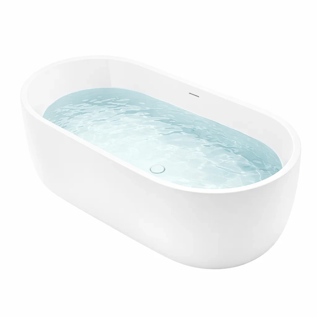 Baignoire îlot en acrylique blanc 170 x 80 x 58 cm-DREAMNESTLIVING