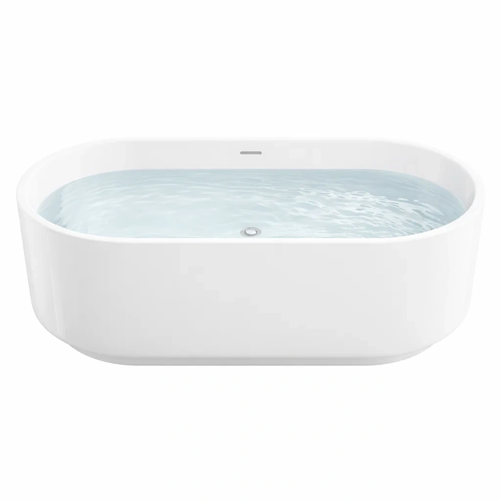 Baignoire îlot en acrylique blanc 160 x 80 x 58 cm-DREAMNESTLIVING