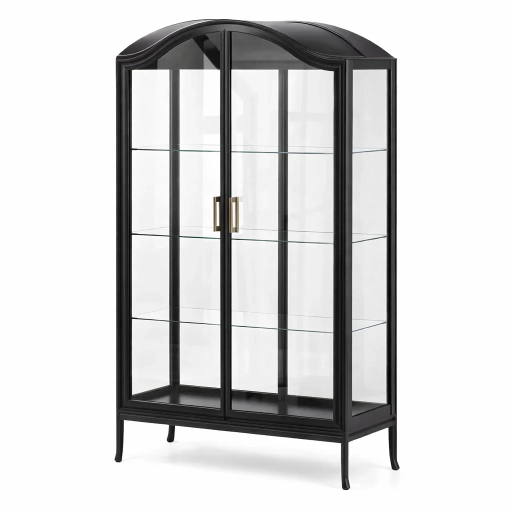 Vitrine en métal noir avec verre trempé 5 mm-DREAMNESTHOME