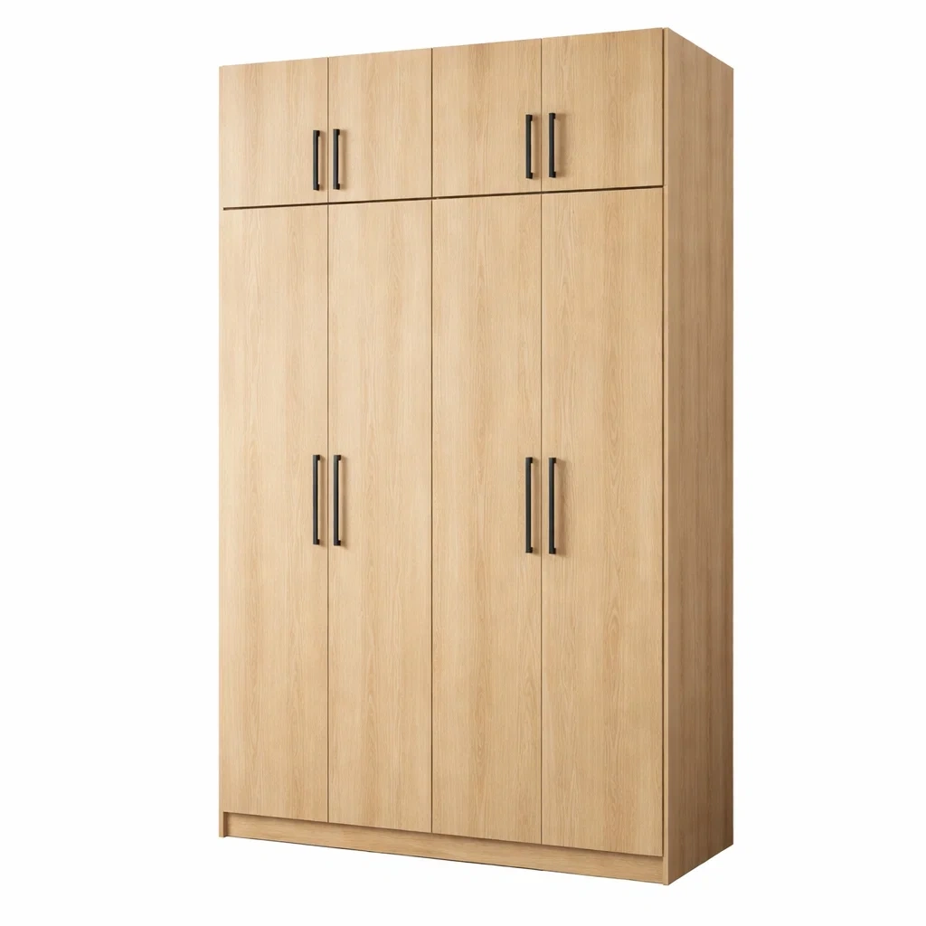 Armoire en bois chêne clair 8 portes-DREAMNESTHOME