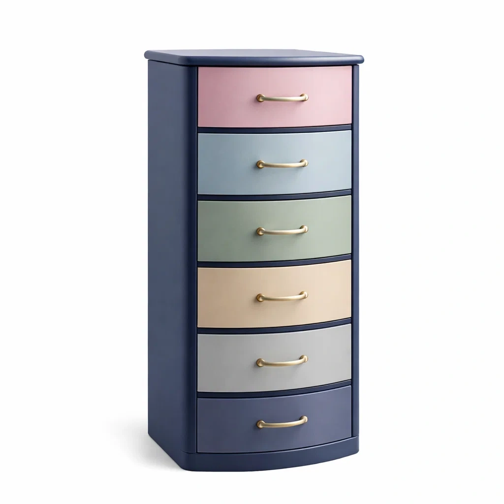 Commode en bois MDF multicolore 6 tiroirs-DREAMNESTLIVING