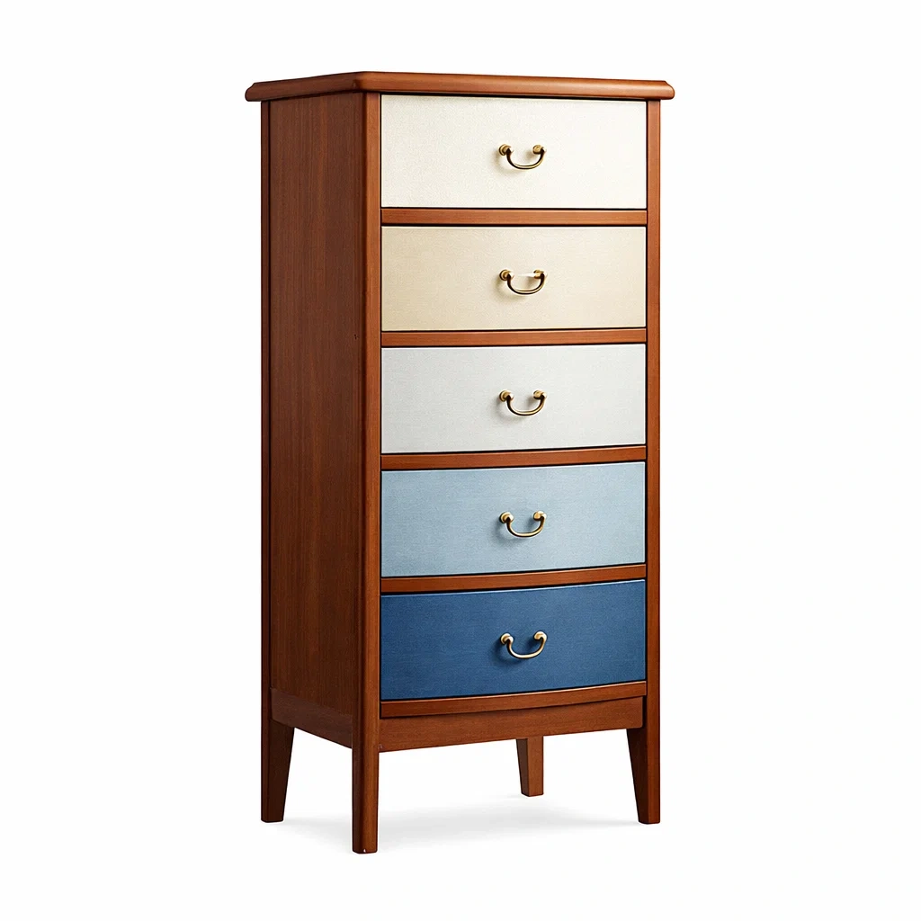 Commode en bois multicolore 5 tiroirs-DREAMNESTLIVING