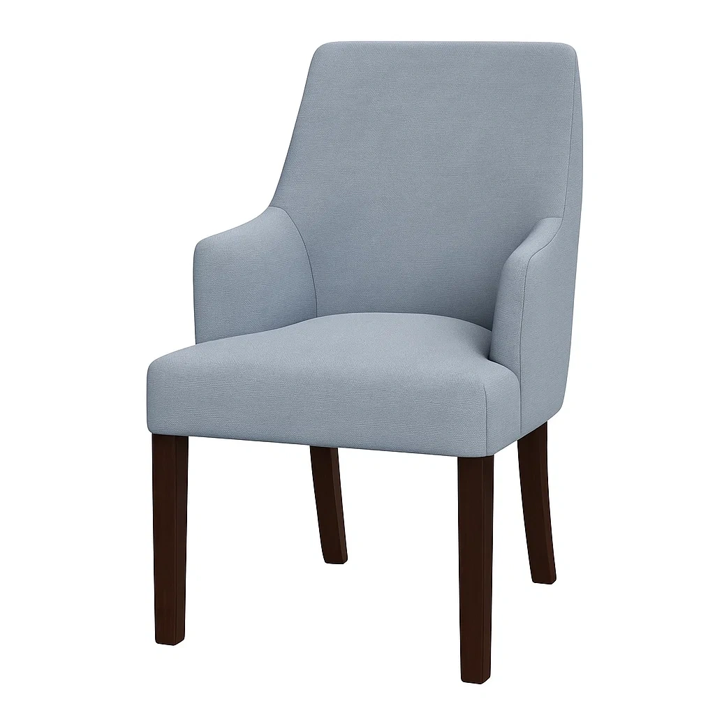 Chaise de salle à manger en bois avec revêtement en tissu bleu clair-DREAMNESTHOME