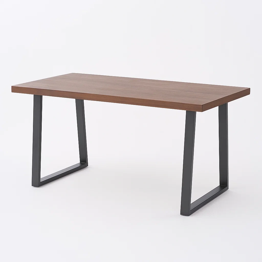 Table de salle à manger rectangulaire en bois et métal marron et noir 150 x 75 x 75 cm-DREAMNESTLIVING