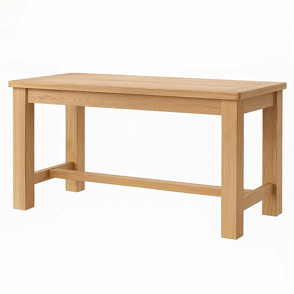 Table de salle à manger rectangulaire en chêne massif 120 x 60 x 75 cm-DREAMNESTLIVING