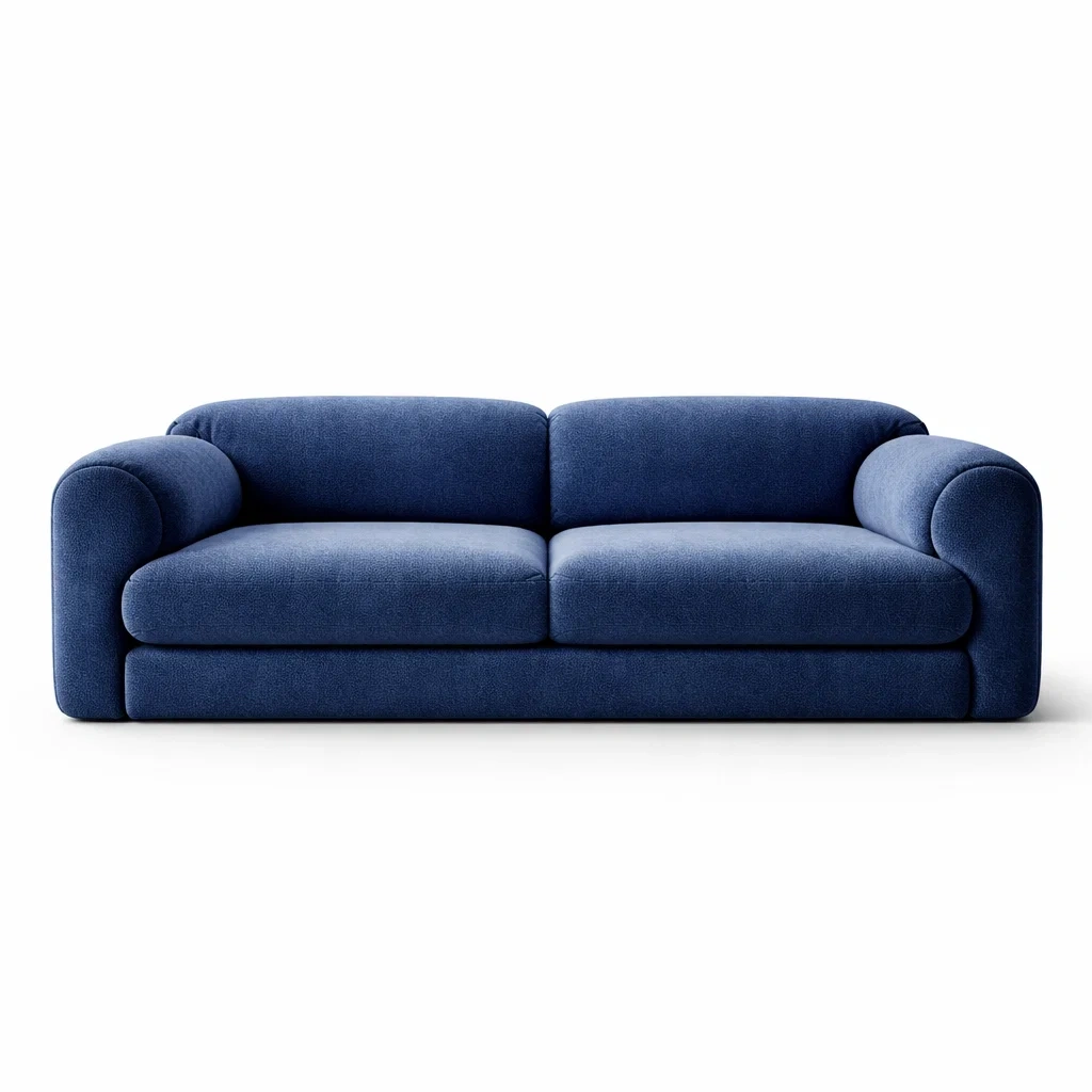 Canapé 3 places en tissu bleu-DREAMNESTLIVING