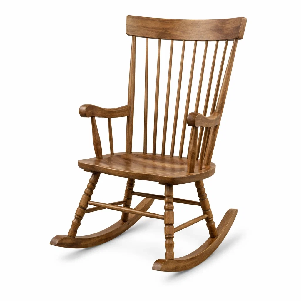 Fauteuil à bascule en bois massif-DREAMNESTLIVING